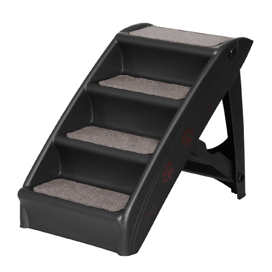 Pet Dog Ramp & Stairs for Bed, Sofa, Car – Portable & Foldable, Black
