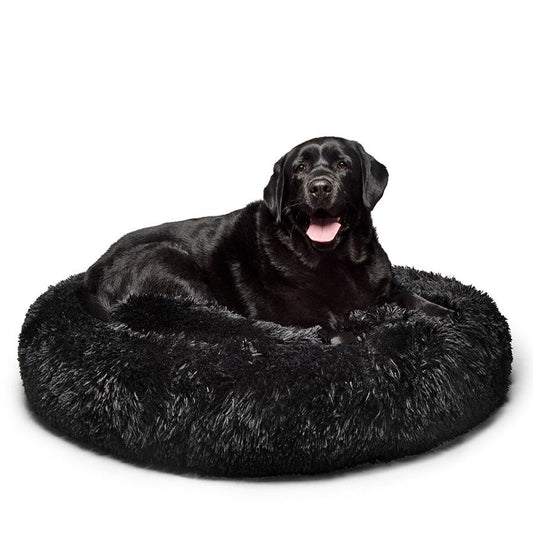 Fur King "Aussie" Calming Dog Bed - XL - Black - 115 cm